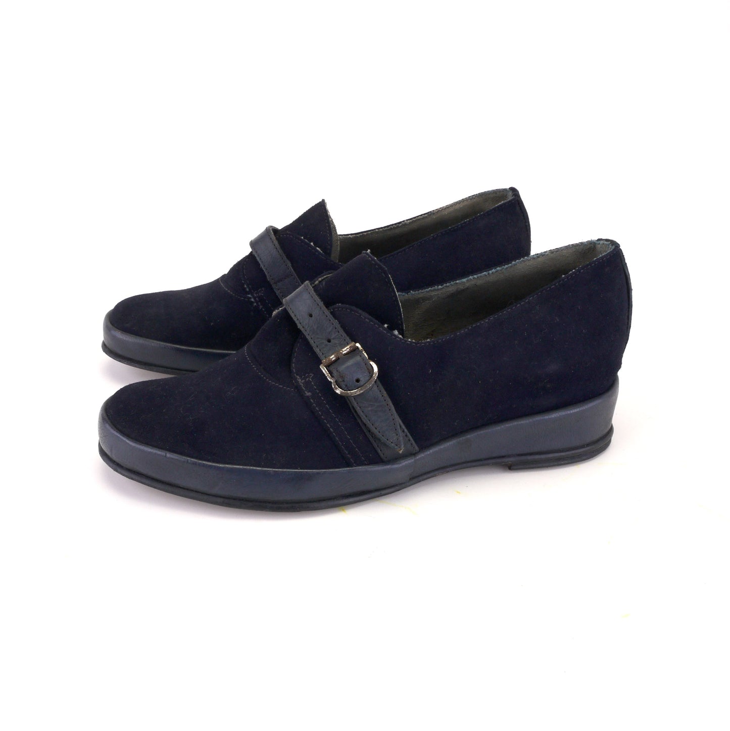 Deadstock 1940s Navy Blue Wedges UK 3.5