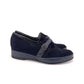 Deadstock 1940s Navy Blue Wedges UK 3.5