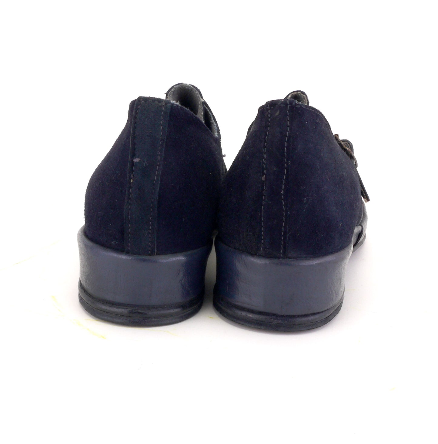 Deadstock 1940s Navy Blue Wedges UK 3.5