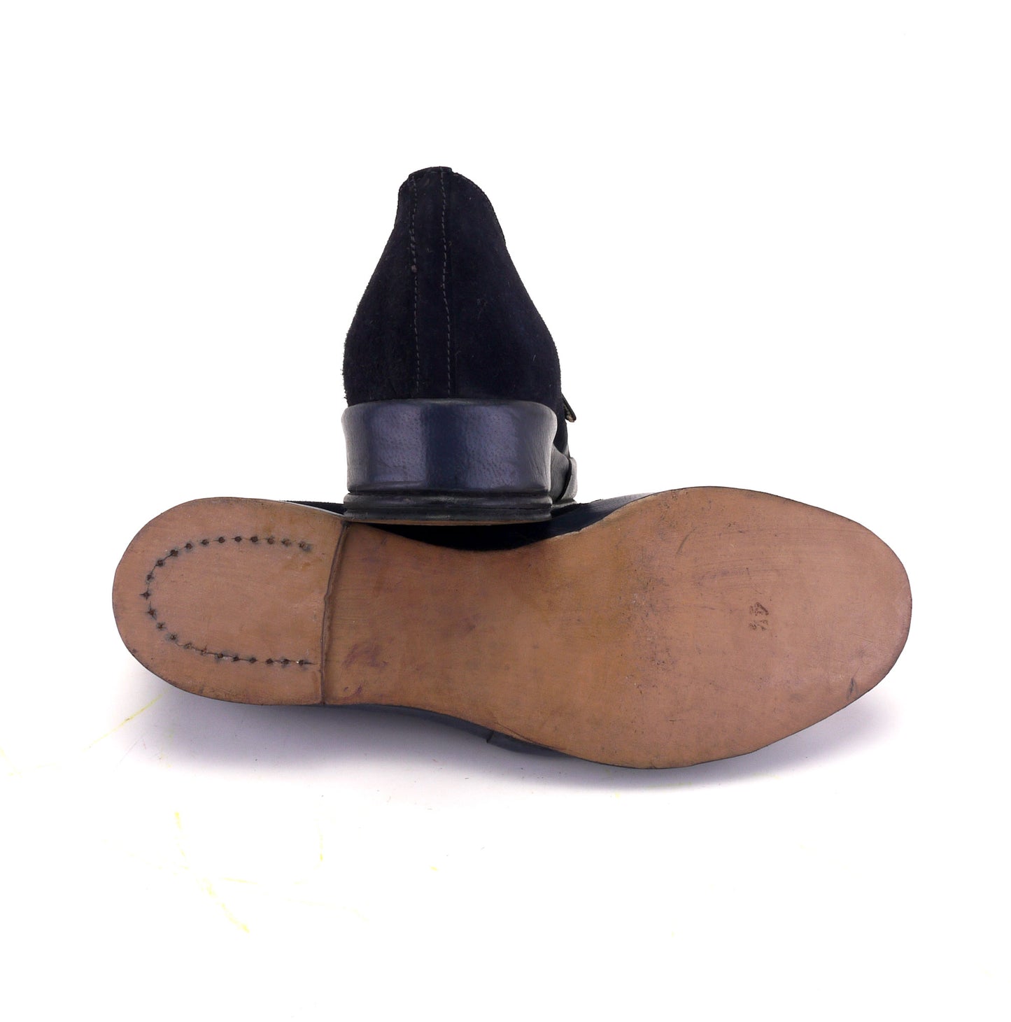 Deadstock 1940s Navy Blue Wedges UK 3.5