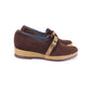 Deadstock 1940s Brown Suede & Beige Casual Wedges UK 4