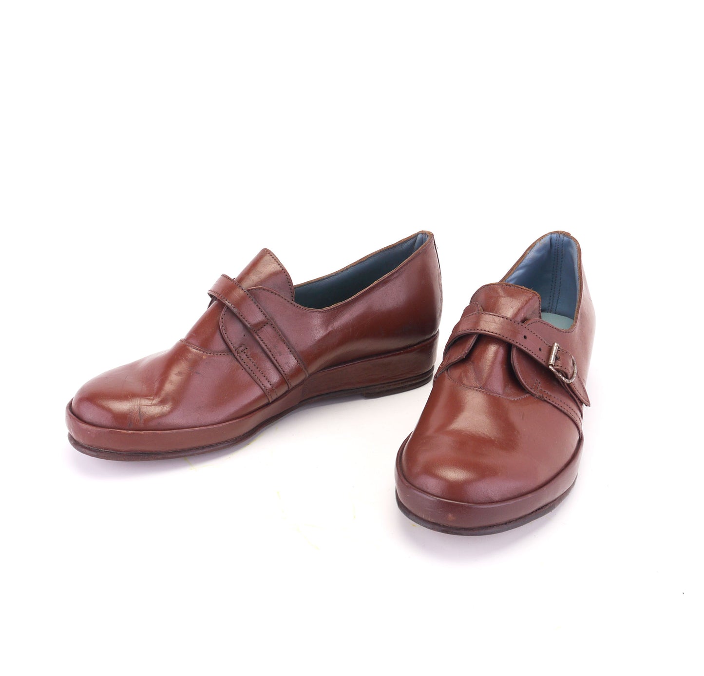 Deadstock 1940s Tan Brown Wedges UK 5