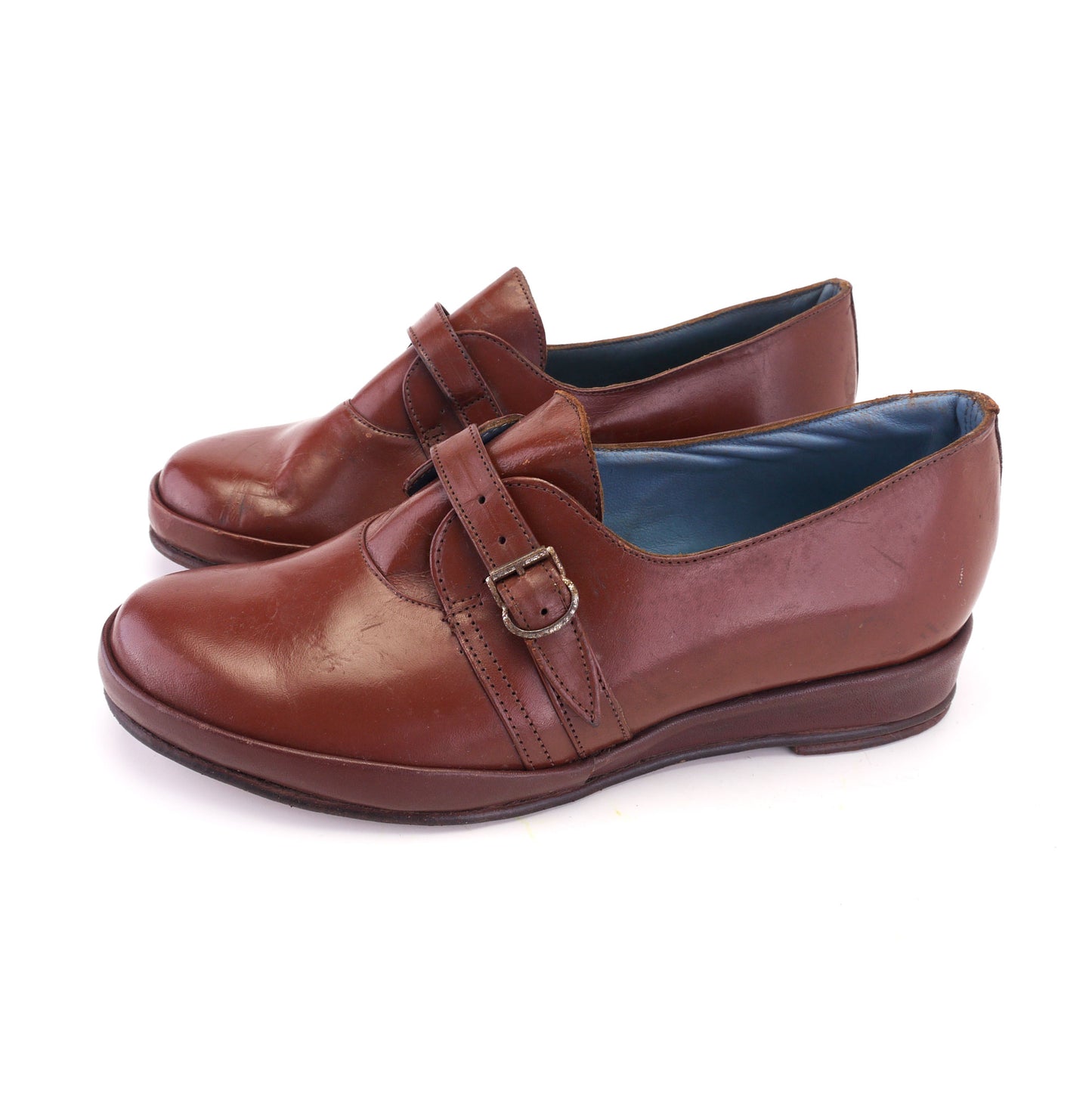 Deadstock 1940s Tan Brown Wedges UK 5