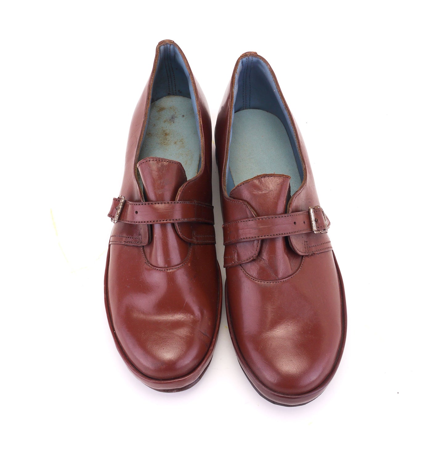 Deadstock 1940s Tan Brown Wedges UK 5