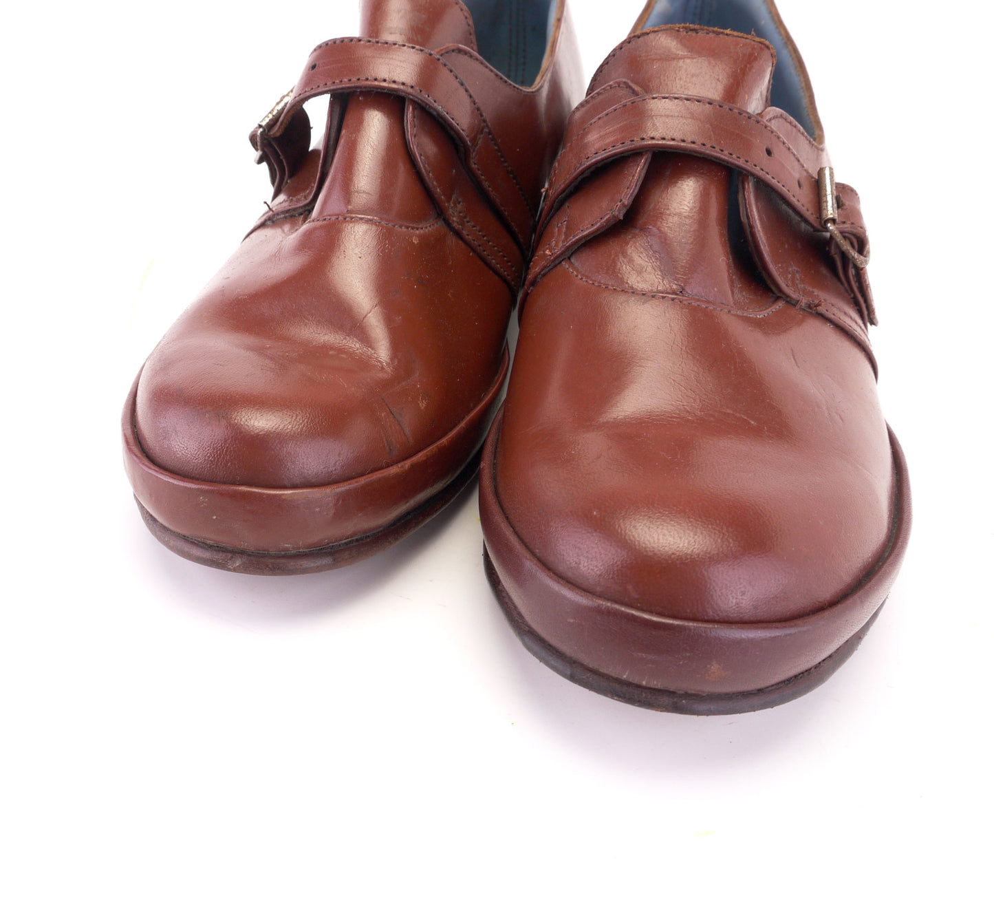 Deadstock 1940s Tan Brown Wedges UK 5