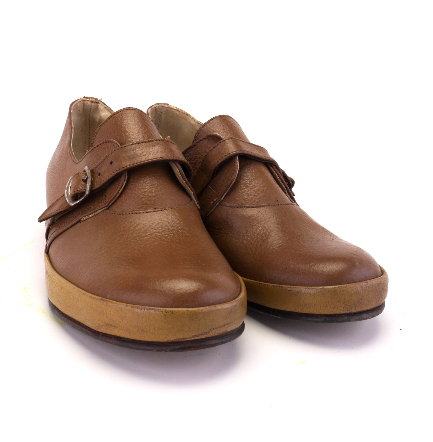 Deadstock 1940s CC41 Beige & Light Brown Wedges UK 5