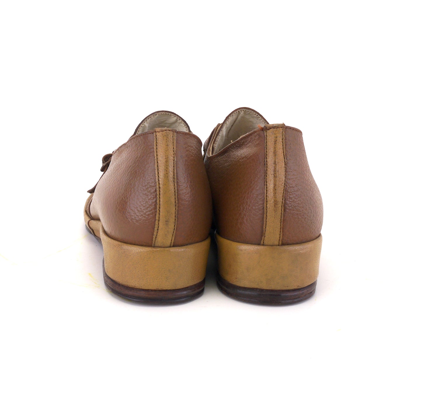 Deadstock 1940s CC41 Beige & Light Brown Wedges UK 5