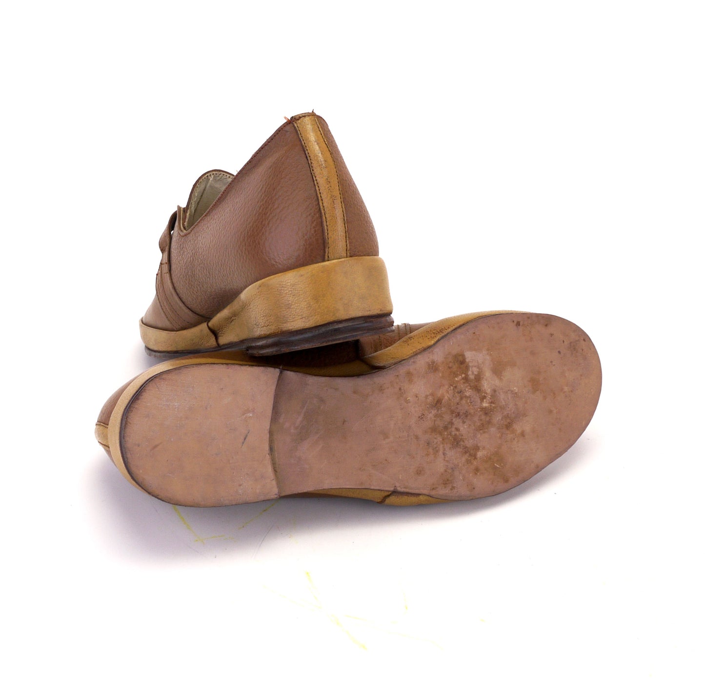 Deadstock 1940s CC41 Beige & Light Brown Wedges UK 5