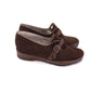 Deadstock 1940s CC41 Brown Suede Wedges UK 3
