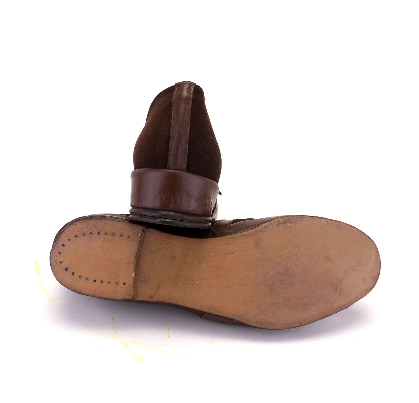 Deadstock 1940s CC41 Brown Suede Wedges UK 3