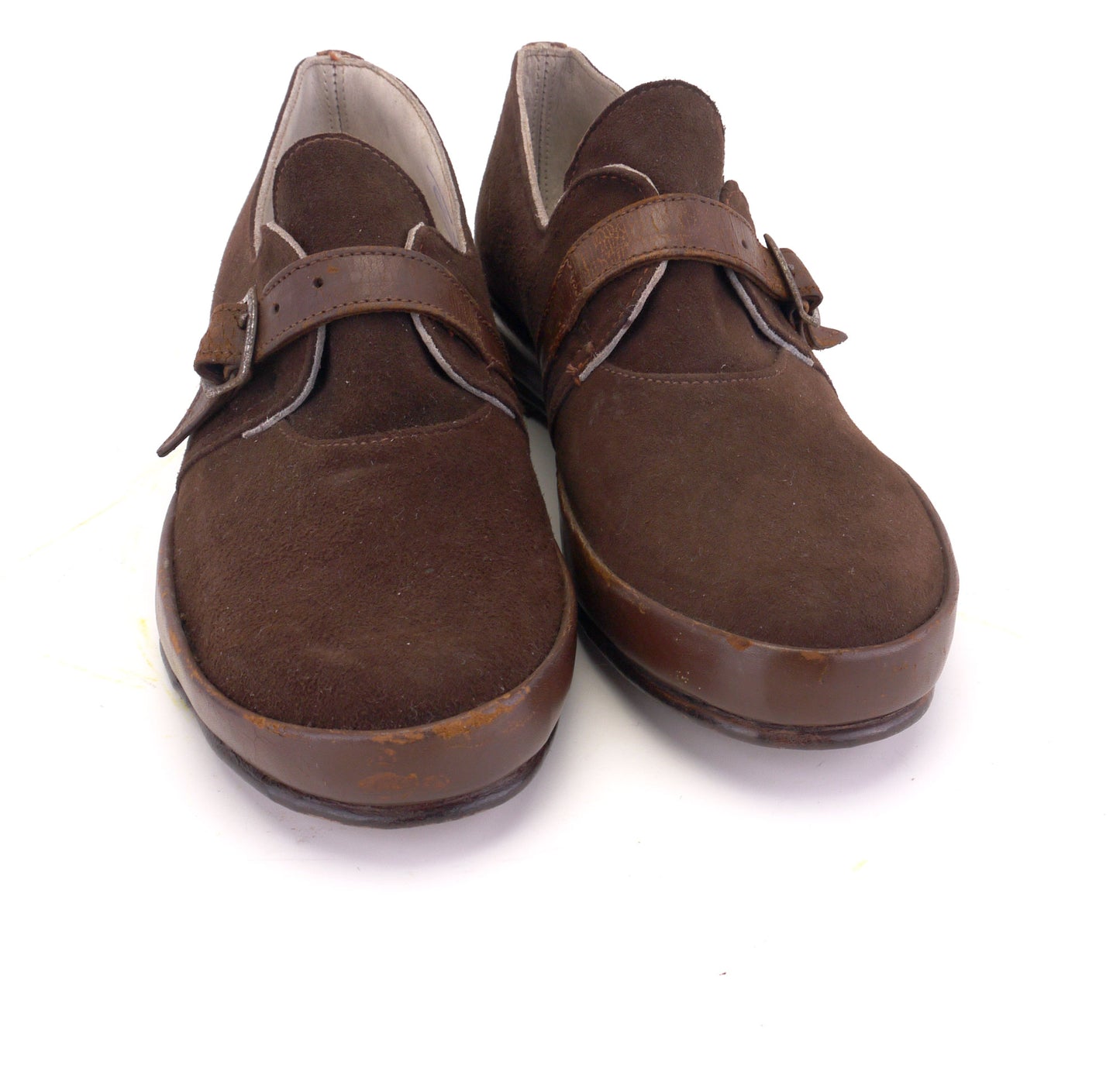 Deadstock 1940s CC41 Brown Suede Wedges UK 3
