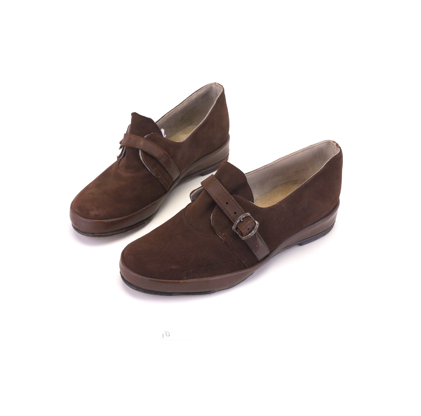 Deadstock 1940s Brown Suede Wedges CC41 UK 3