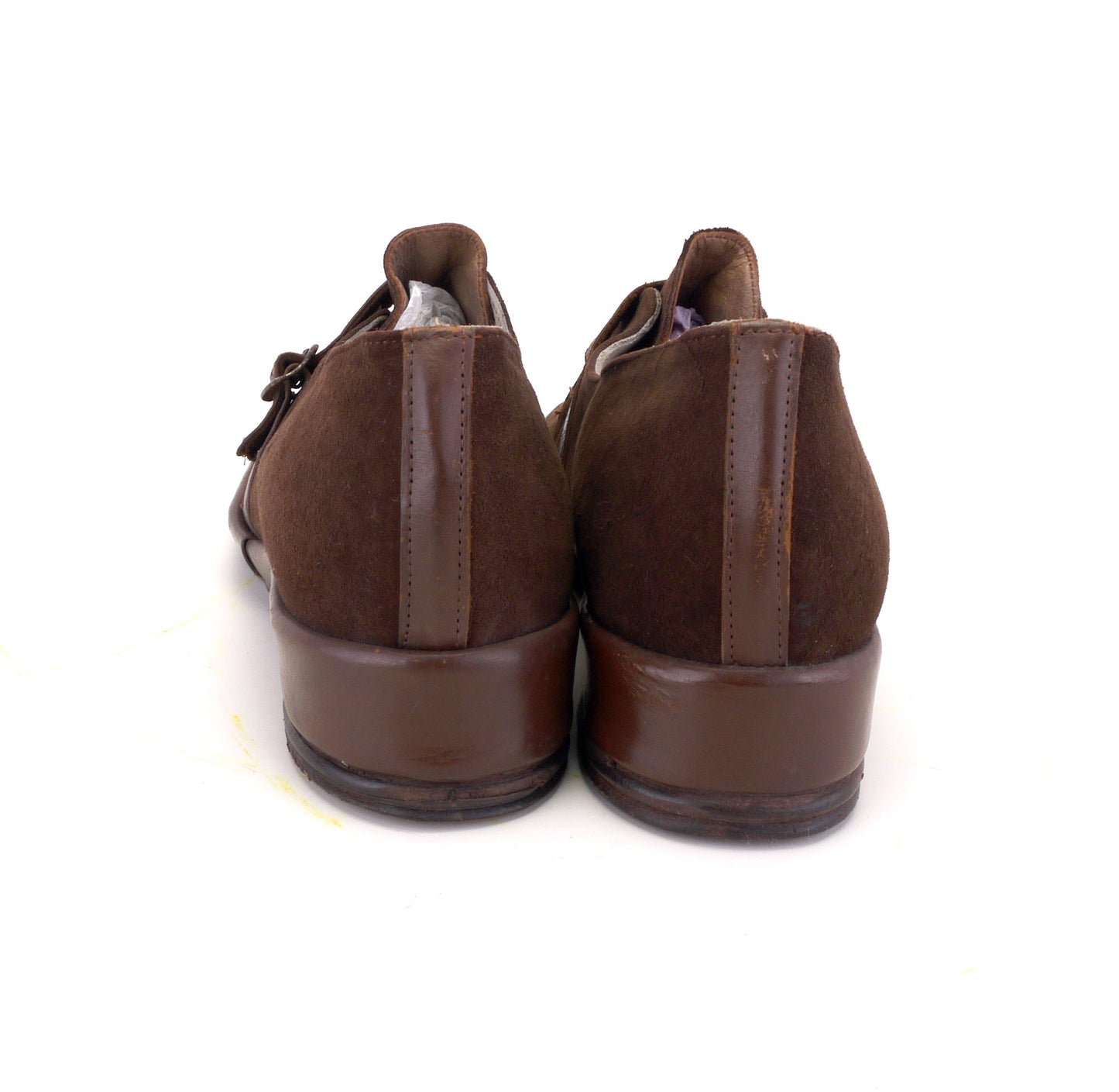 Deadstock 1940s Brown Suede Wedges CC41 UK 3