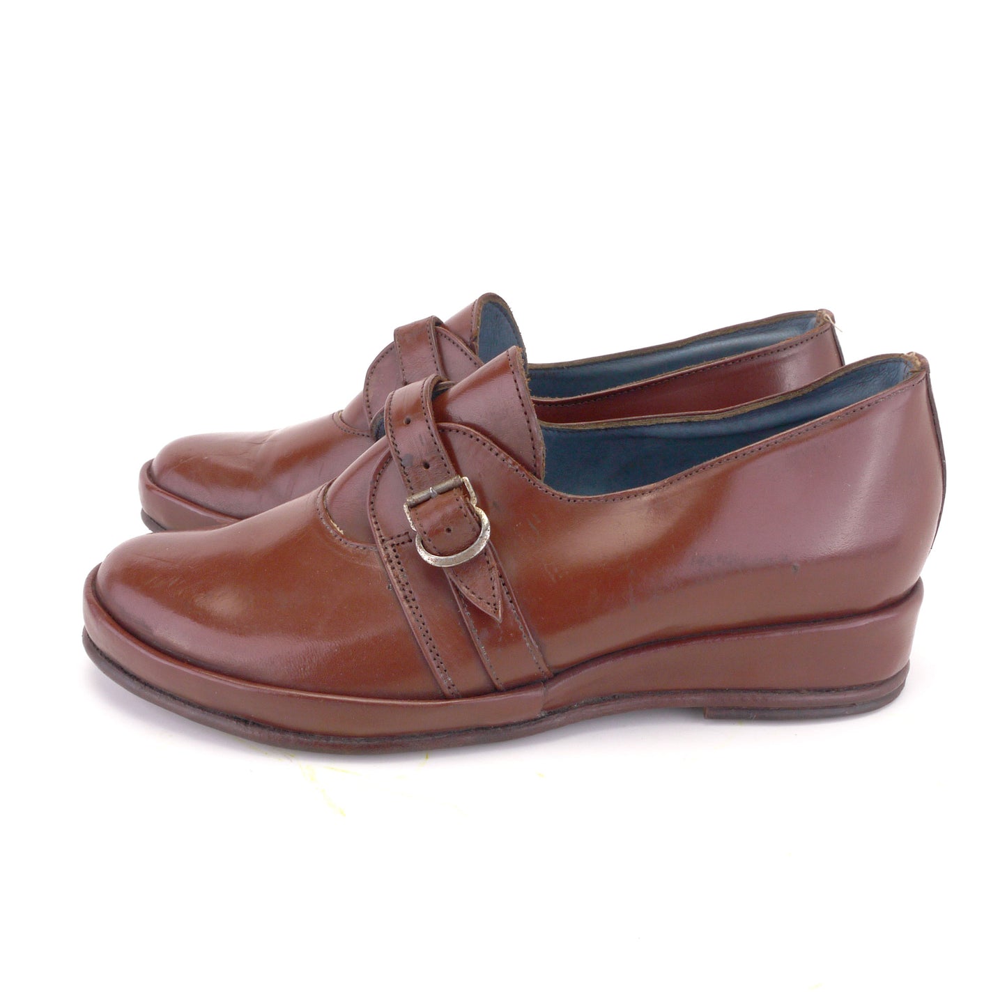 Deadstock 1940s Tan Brown Wedges UK 3.5