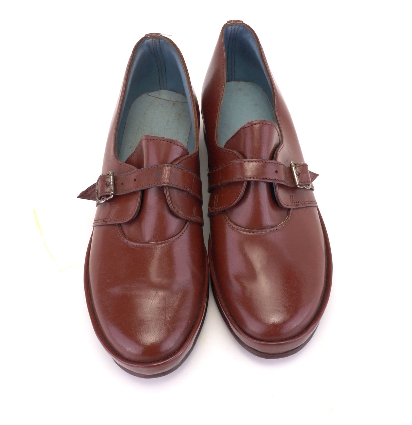 Deadstock 1940s Tan Brown Wedges UK 3.5