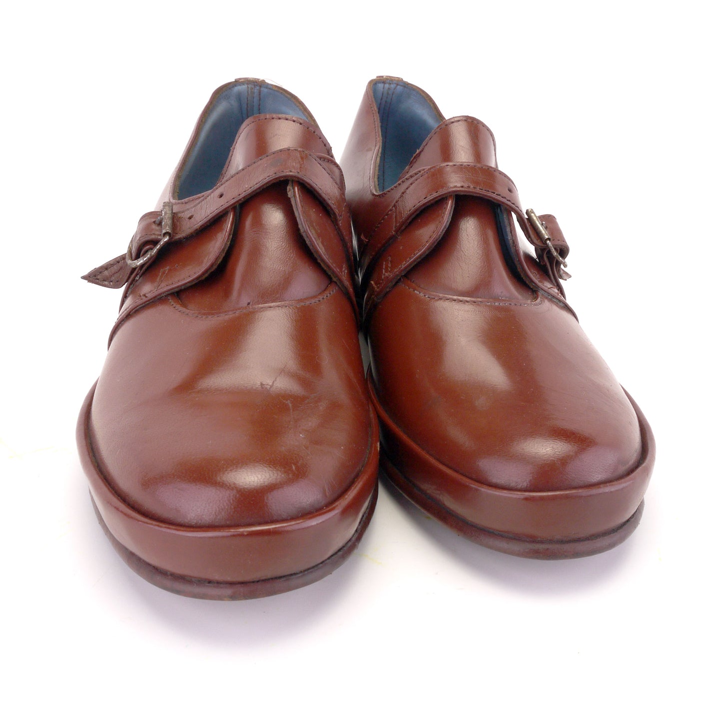 Deadstock 1940s Tan Brown Wedges UK 3.5