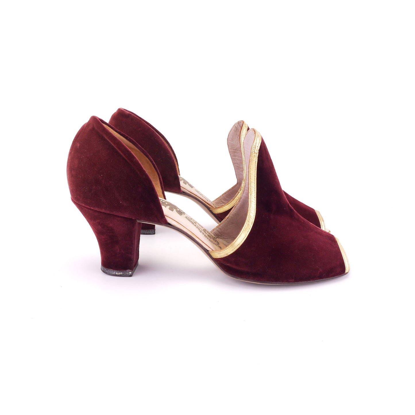 1930s Deadstock Velvet Evening Shoes by Debenhams UK 5