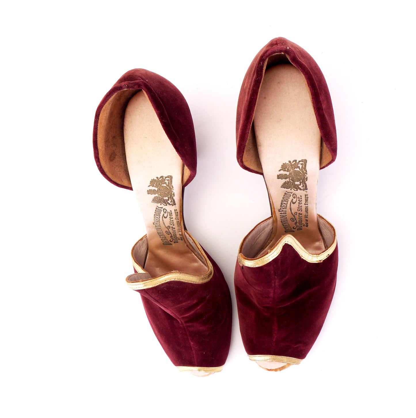 1930s Deadstock Velvet Evening Shoes by Debenhams UK 5