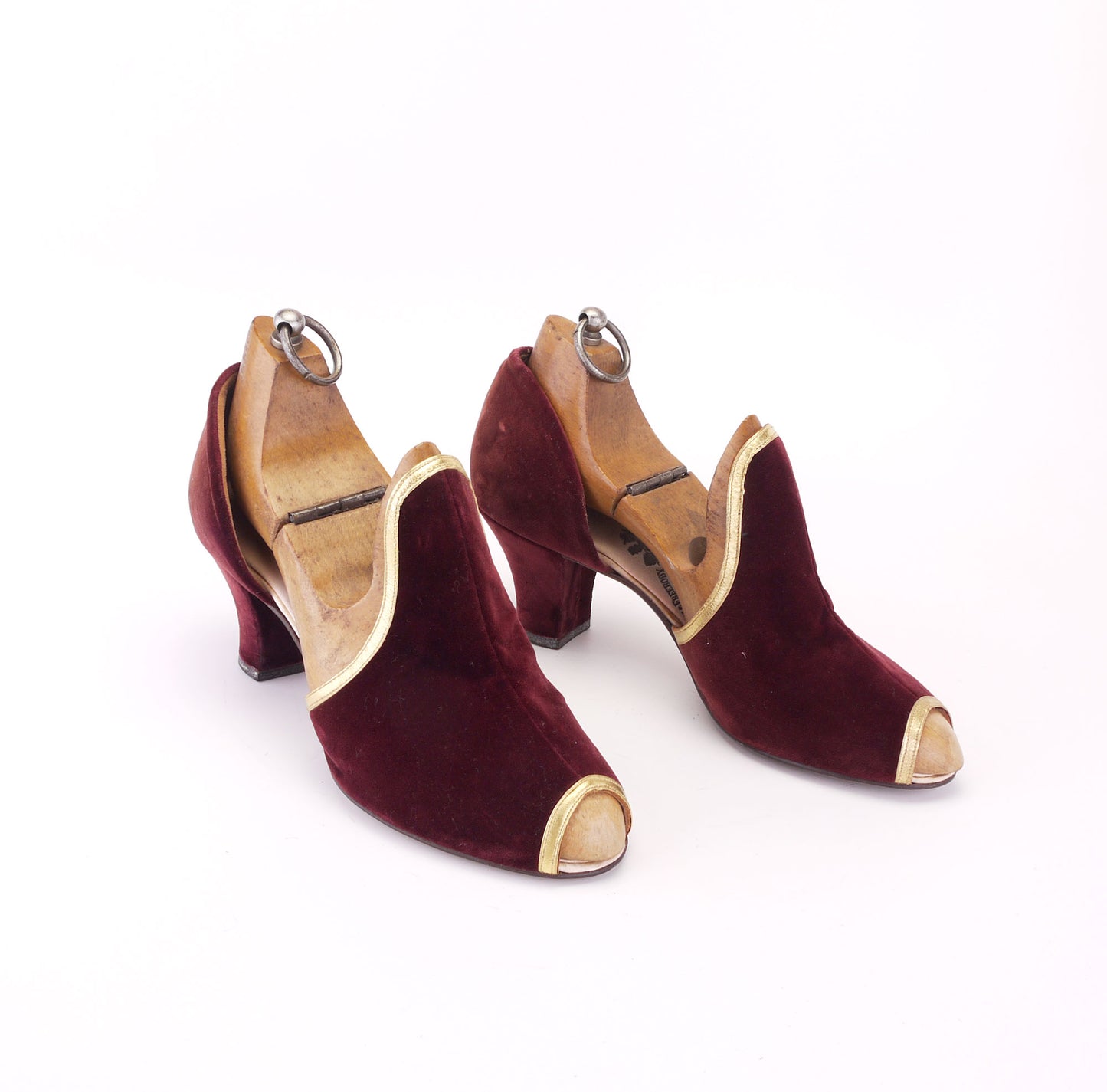 1930s Deadstock Velvet Evening Shoes by Debenhams UK 5