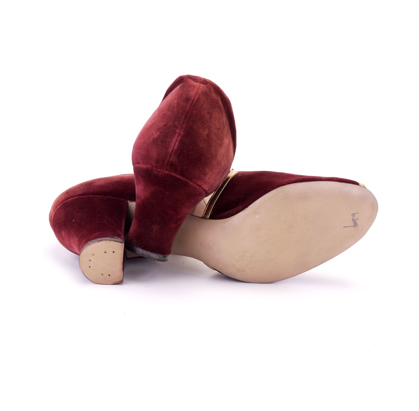 1930s Deadstock Velvet Evening Shoes by Debenhams UK 5