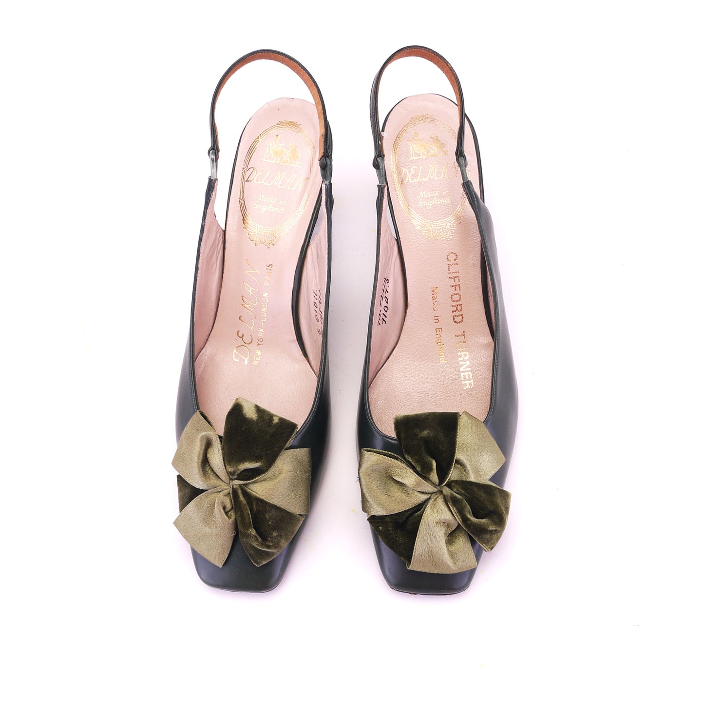 1960s MOD Style Green Slingbacks by Delman UK 4.5