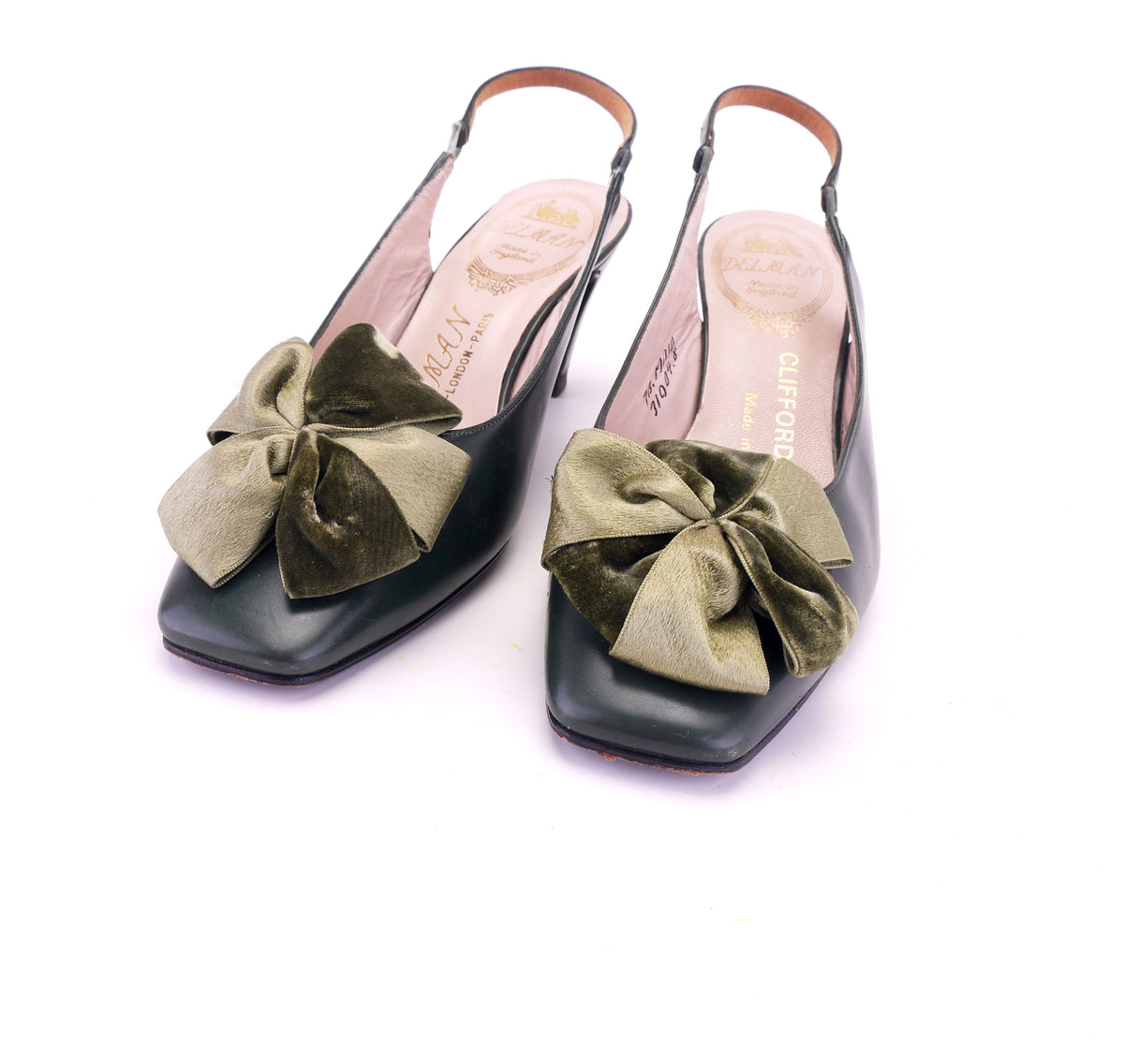 1960s MOD Style Green Slingbacks by Delman UK 4.5