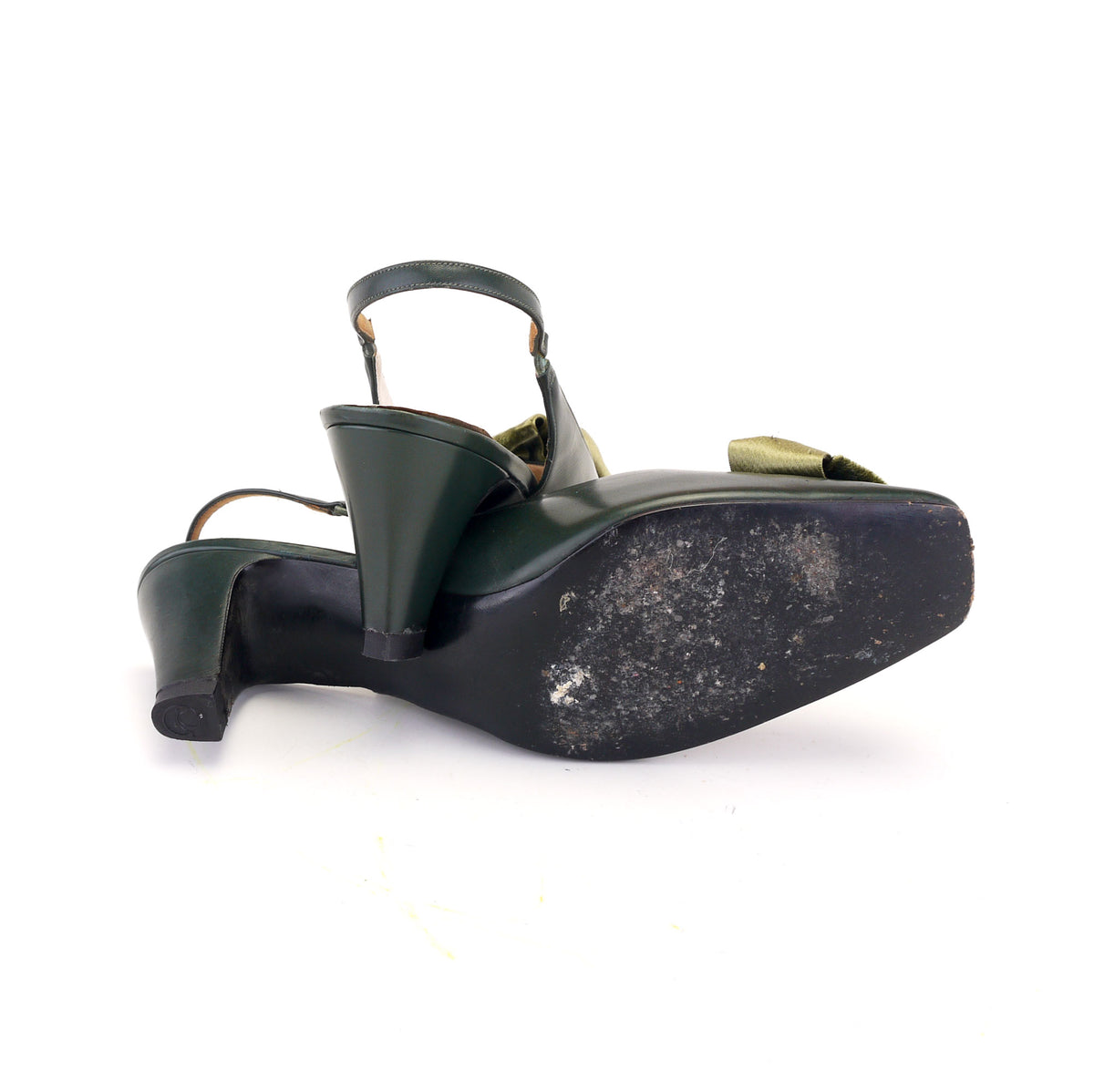 1960s MOD Style Green Slingbacks by Delman UK 4.5