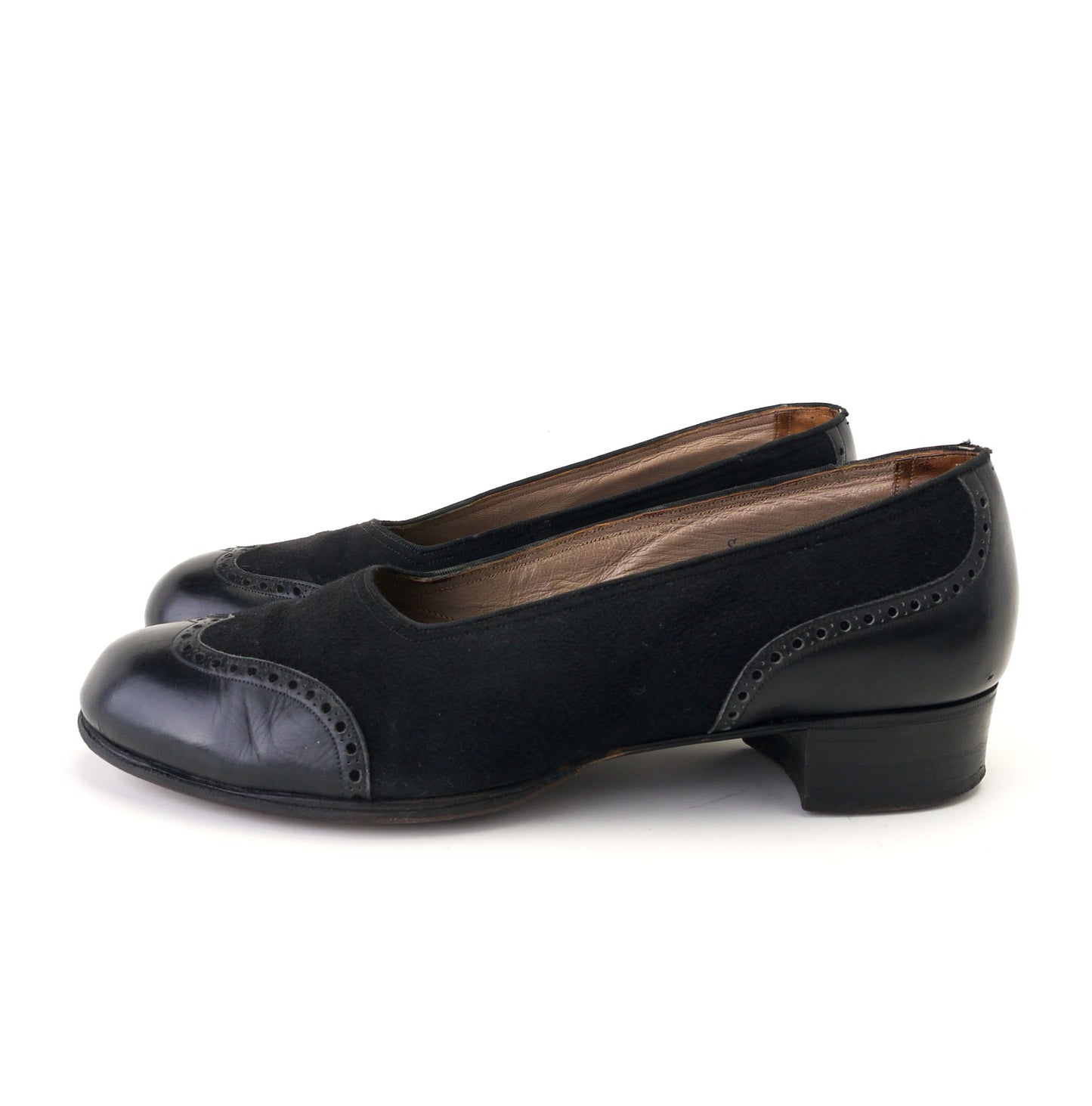 1940s CC41 Black Dolcis De Liso Flat Pumps UK 4.5