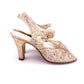 1930s Gold Brocade Evening Sandals by Delman UK 4
