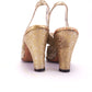 1930s Gold Brocade Evening Sandals by Delman UK 4