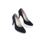 1950s Delman Black Suede Stiletto Pumps UK 3.5