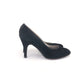 1950s Delman Black Suede Stiletto Pumps UK 3.5