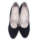 1950s Delman Black Suede Stiletto Pumps UK 3.5