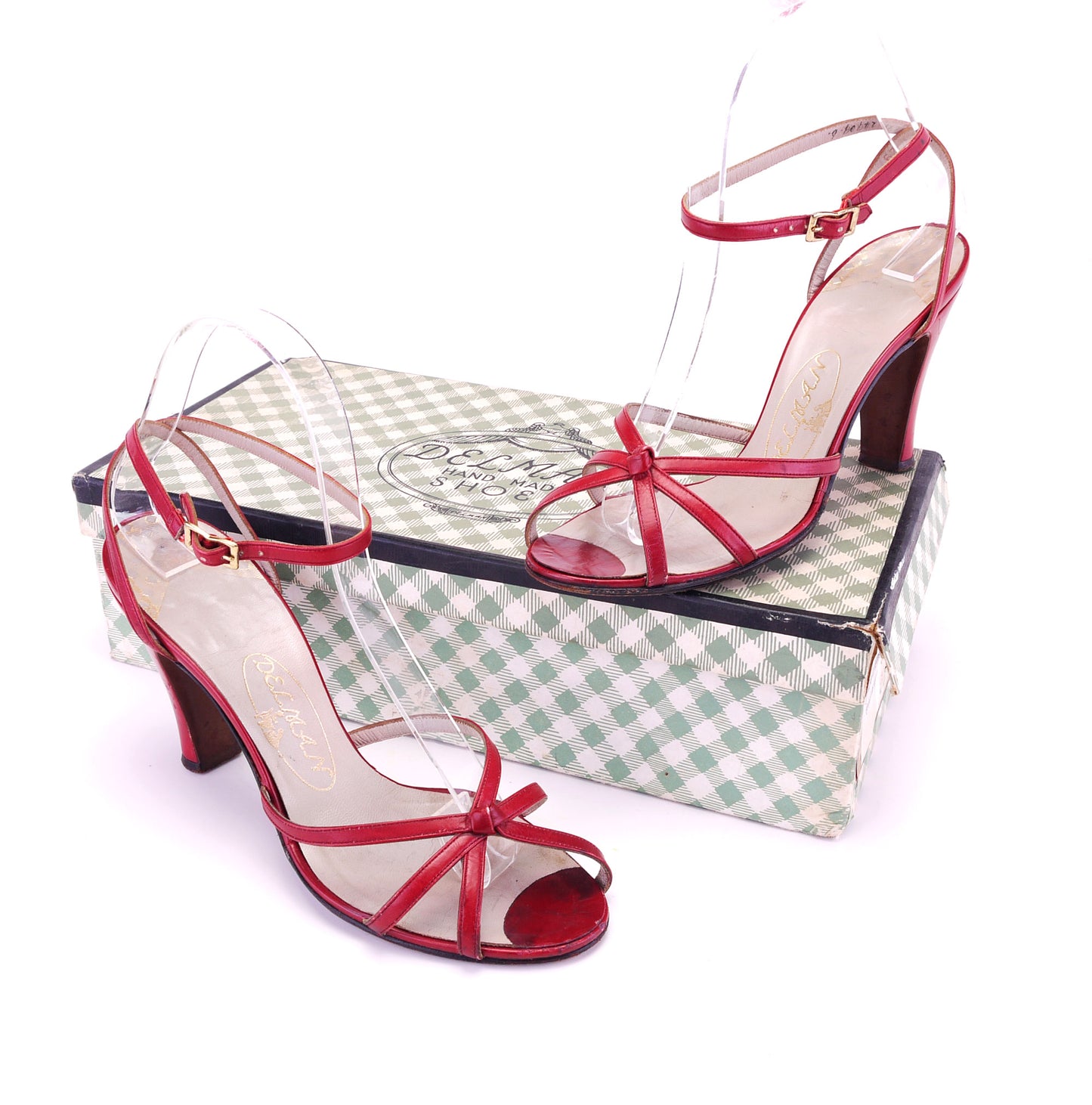 1950s Cherry Red Barefoot Sandals by Delman UK 3