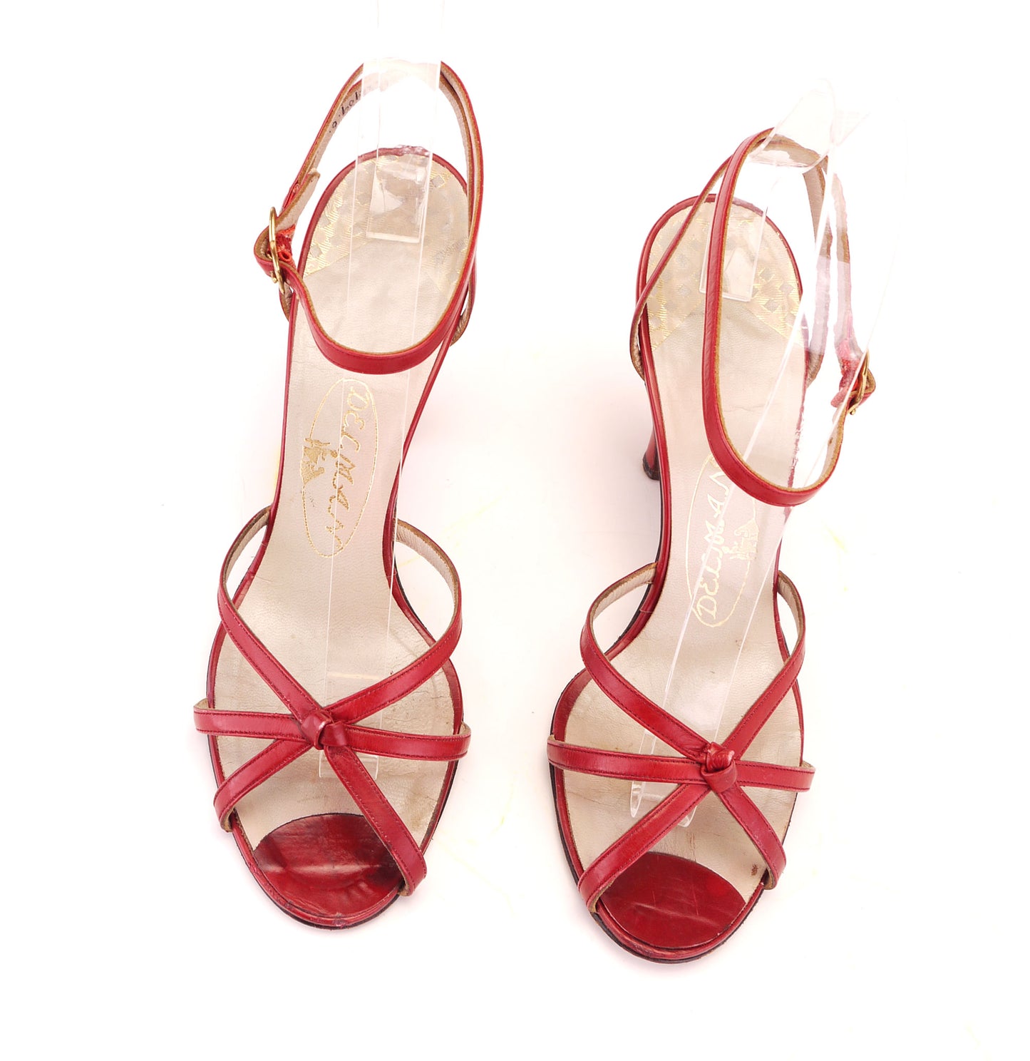 1950s Cherry Red Barefoot Sandals by Delman UK 3