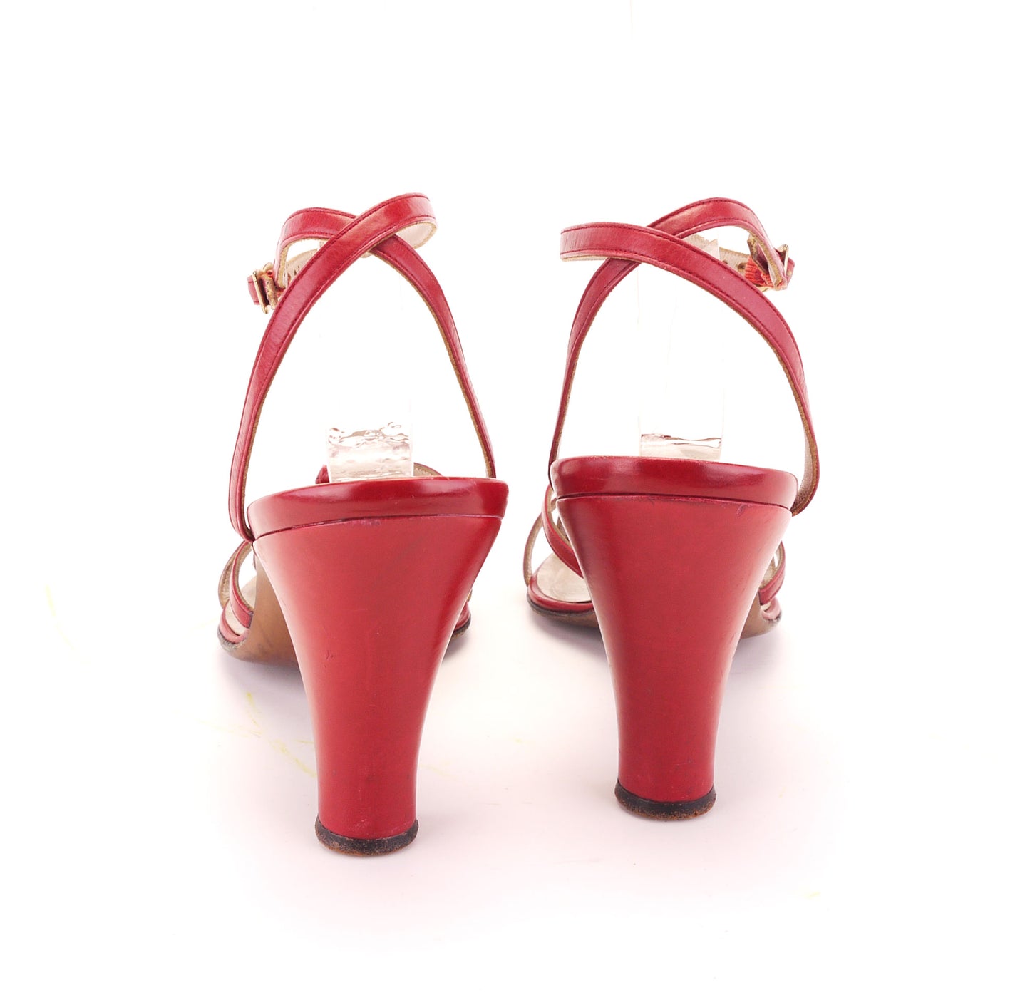 1950s Cherry Red Barefoot Sandals by Delman UK 3