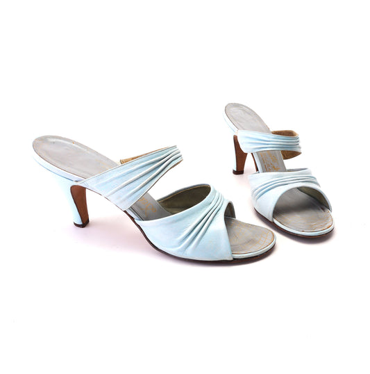 1950s Baby Blue Delmanette Mules UK 6.5