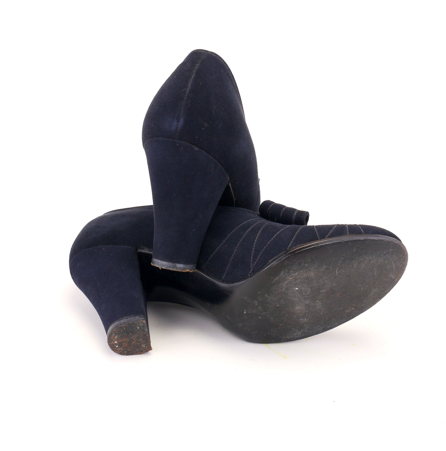 1940s Navy Suede Pumps by Delta UK 4