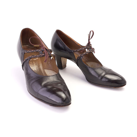 Late 1920s Brown Bar Shoes by Delta UK 6