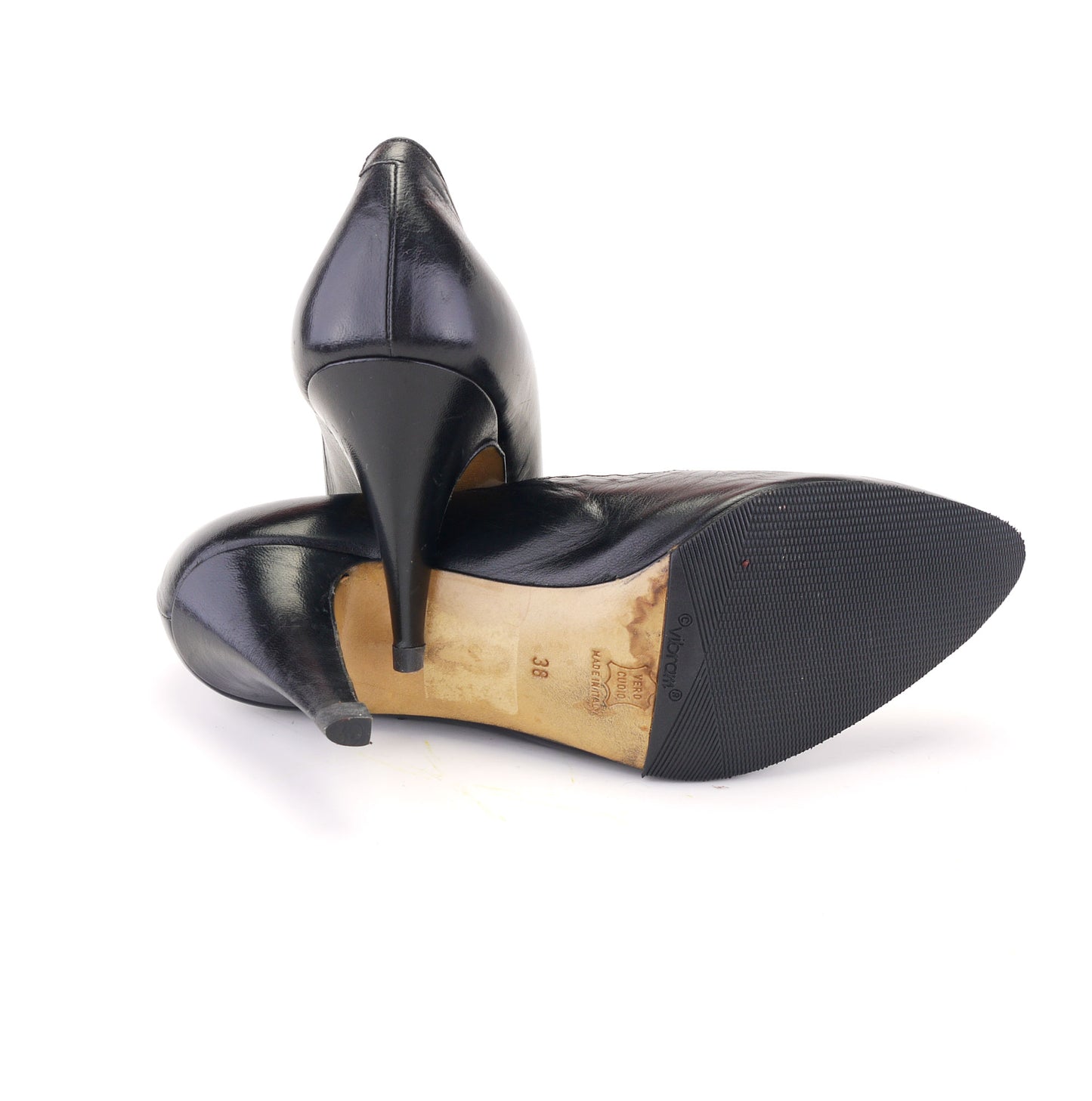 1980s Italian Made Black Laced Heels by Desiree UK 5