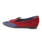 Unworn 1960s MOD Style Flats in Red & Blue UK 6.5