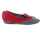 Unworn 1960s MOD Style Flats in Red & Blue UK 6.5