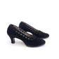 1930s Black Suede Pumps w Crochet Cutouts UK 6