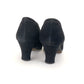 1930s Black Suede Pumps w Crochet Cutouts UK 6