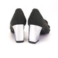 Christian Dior Black Silk Loafers w Mirror Heel c1969 UK 5
