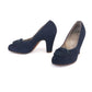 1940s Navy Suede Pumps by Bally for Dolcis UK 1.5