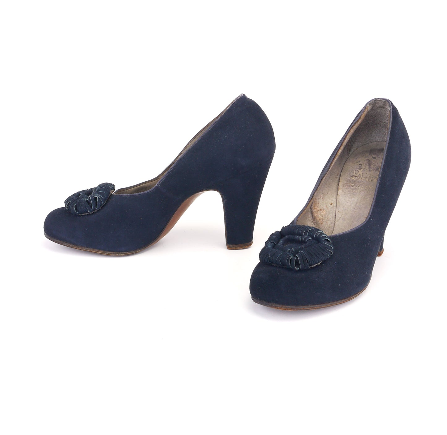 1940s Navy Suede Pumps by Bally for Dolcis UK 1.5