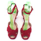 1940s Dolcis Red Suede Platform Sandals UK 5