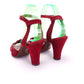 1940s Dolcis Red Suede Platform Sandals UK 5