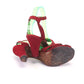 1940s Dolcis Red Suede Platform Sandals UK 5